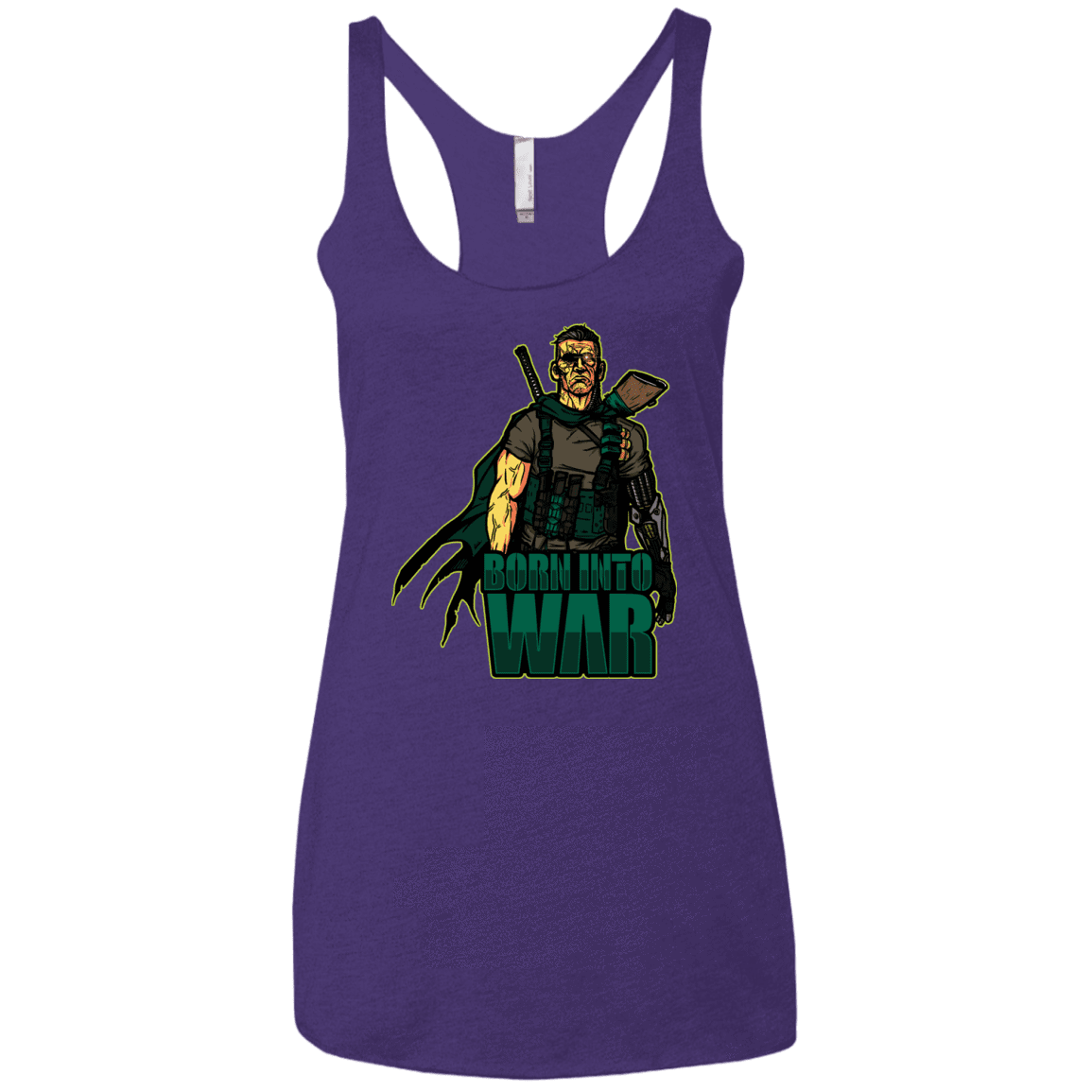 T-Shirts Purple Rush / X-Small Born Into War Women's Triblend Racerback Tank