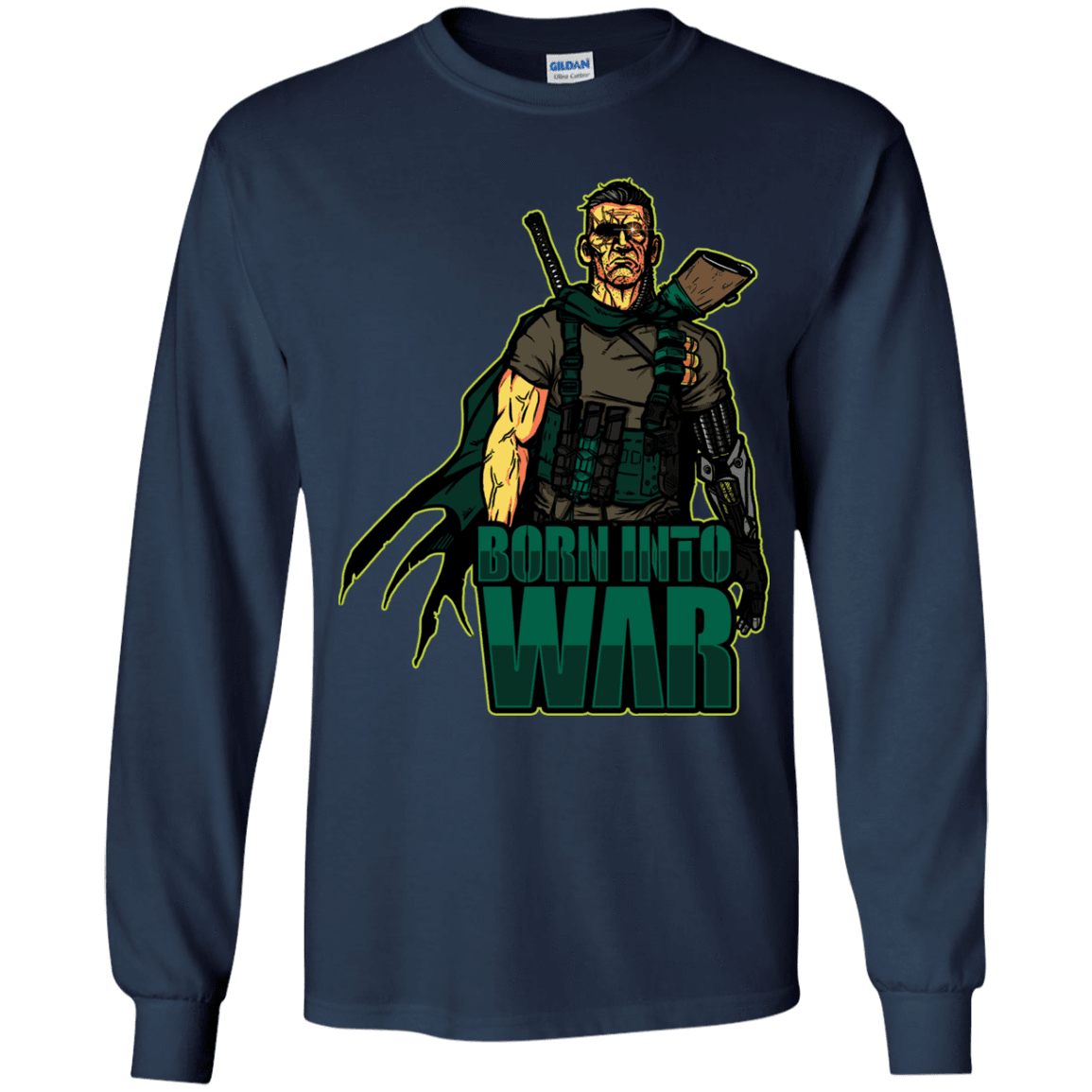 T-Shirts Navy / YS Born Into War Youth Long Sleeve T-Shirt