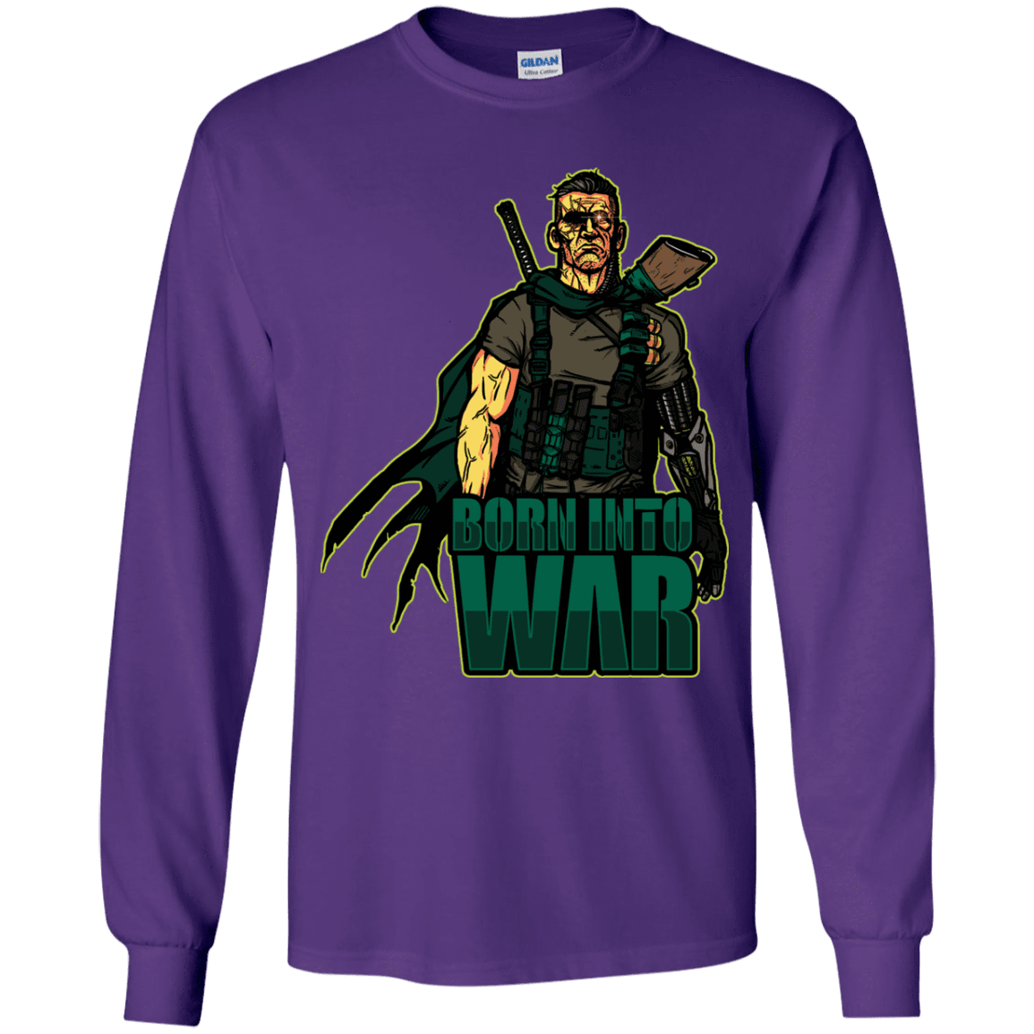 T-Shirts Purple / YS Born Into War Youth Long Sleeve T-Shirt