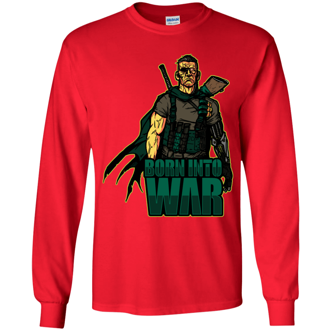 T-Shirts Red / YS Born Into War Youth Long Sleeve T-Shirt