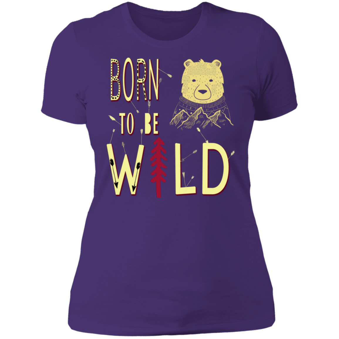 T-Shirts Purple Rush/ / S Born To Be Wild Bear Women's Premium T-Shirt