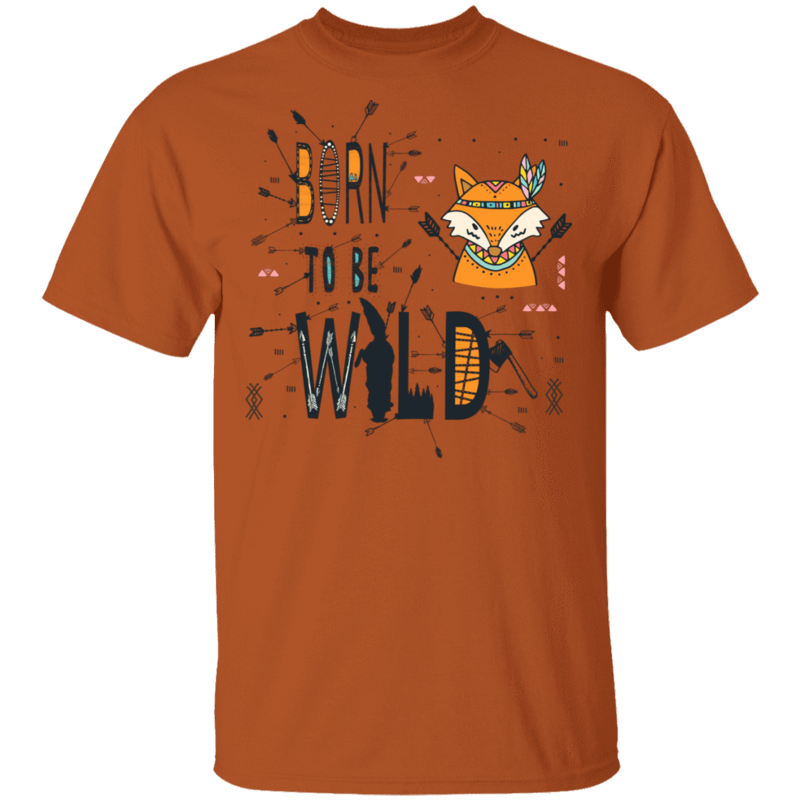T-Shirts Texas Orange / S Born To Be Wild Fox T-Shirt