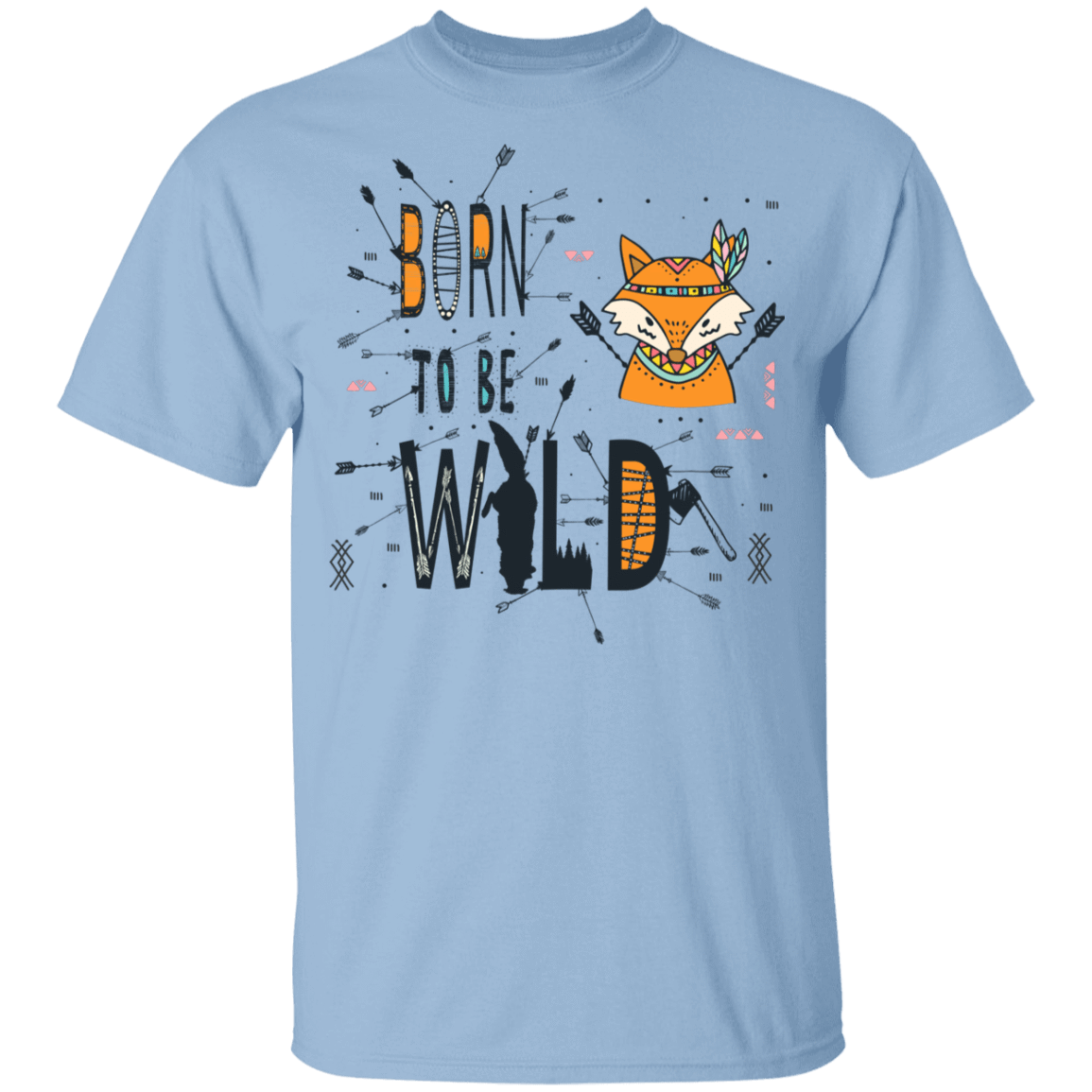 T-Shirts Light Blue / YXS Born To Be Wild Fox Youth T-Shirt