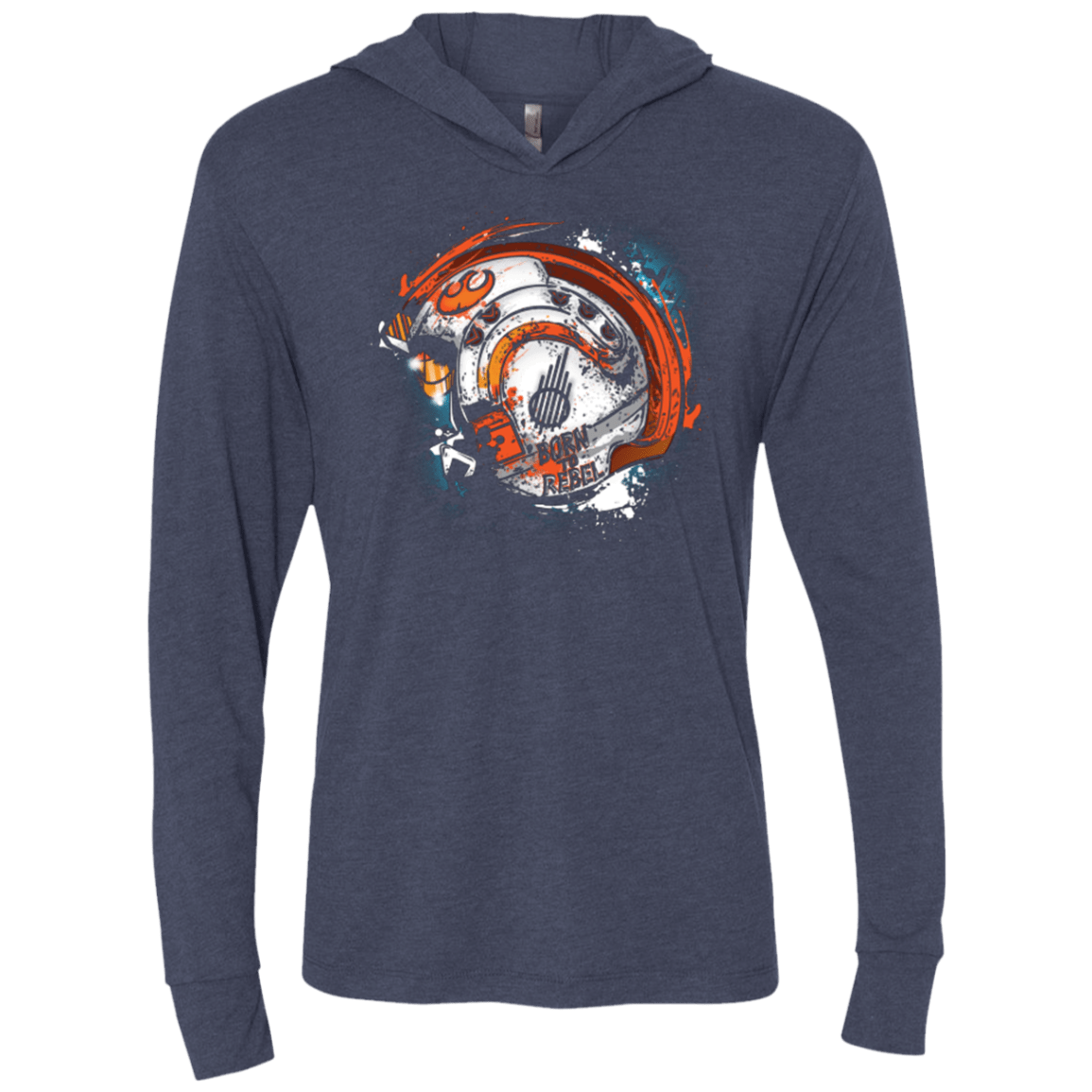 T-Shirts Vintage Navy / X-Small Born to Rebel Triblend Long Sleeve Hoodie Tee