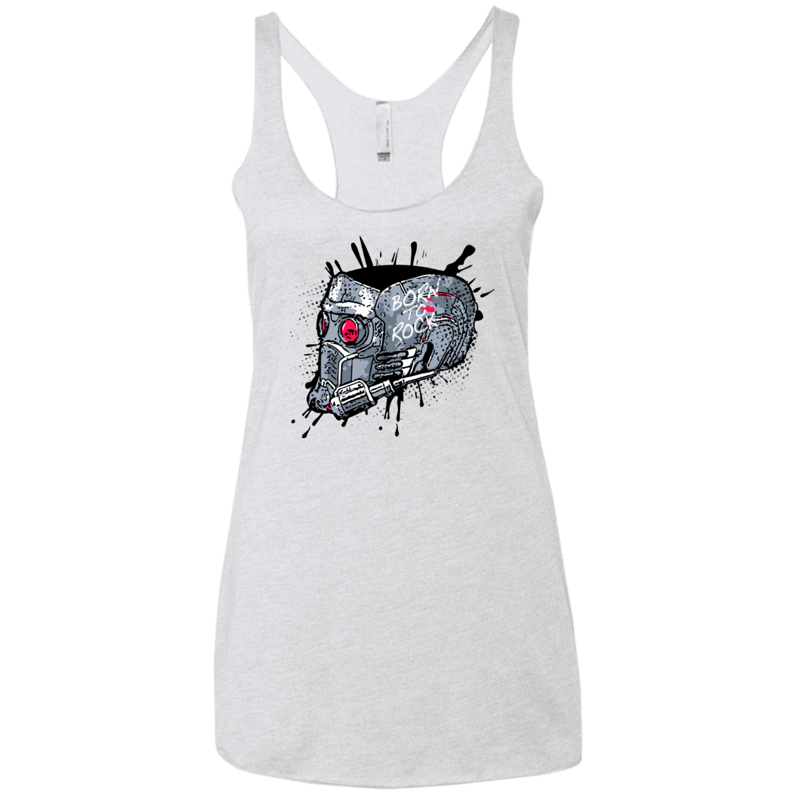 T-Shirts Heather White / X-Small Born to Rock Women's Triblend Racerback Tank
