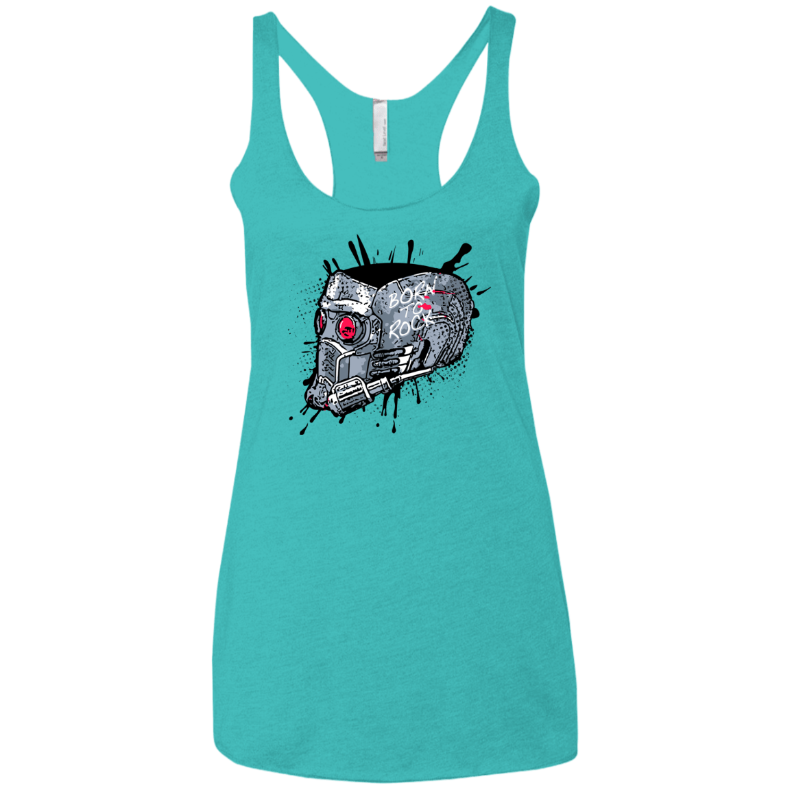 T-Shirts Tahiti Blue / X-Small Born to Rock Women's Triblend Racerback Tank