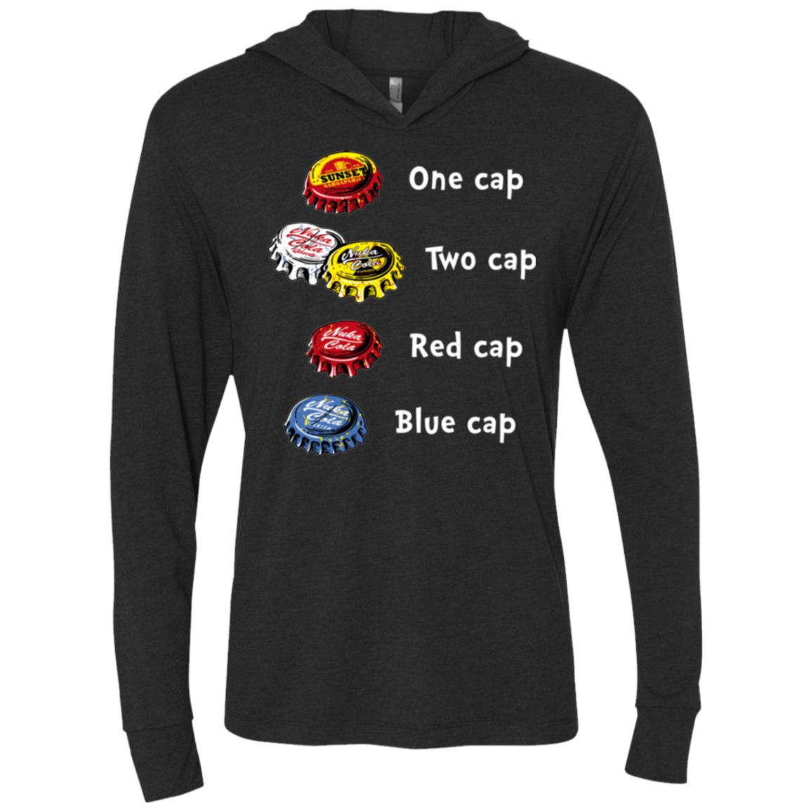 T-Shirts Vintage Black / X-Small Bottle Caps Fever Triblend Long Sleeve Hoodie Tee