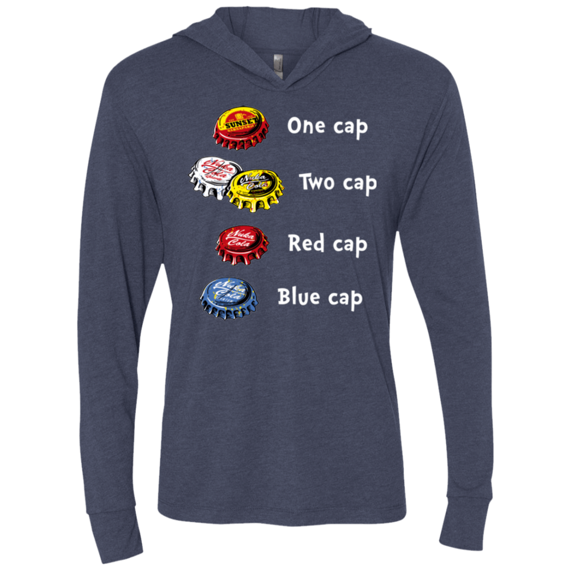 T-Shirts Vintage Navy / X-Small Bottle Caps Fever Triblend Long Sleeve Hoodie Tee