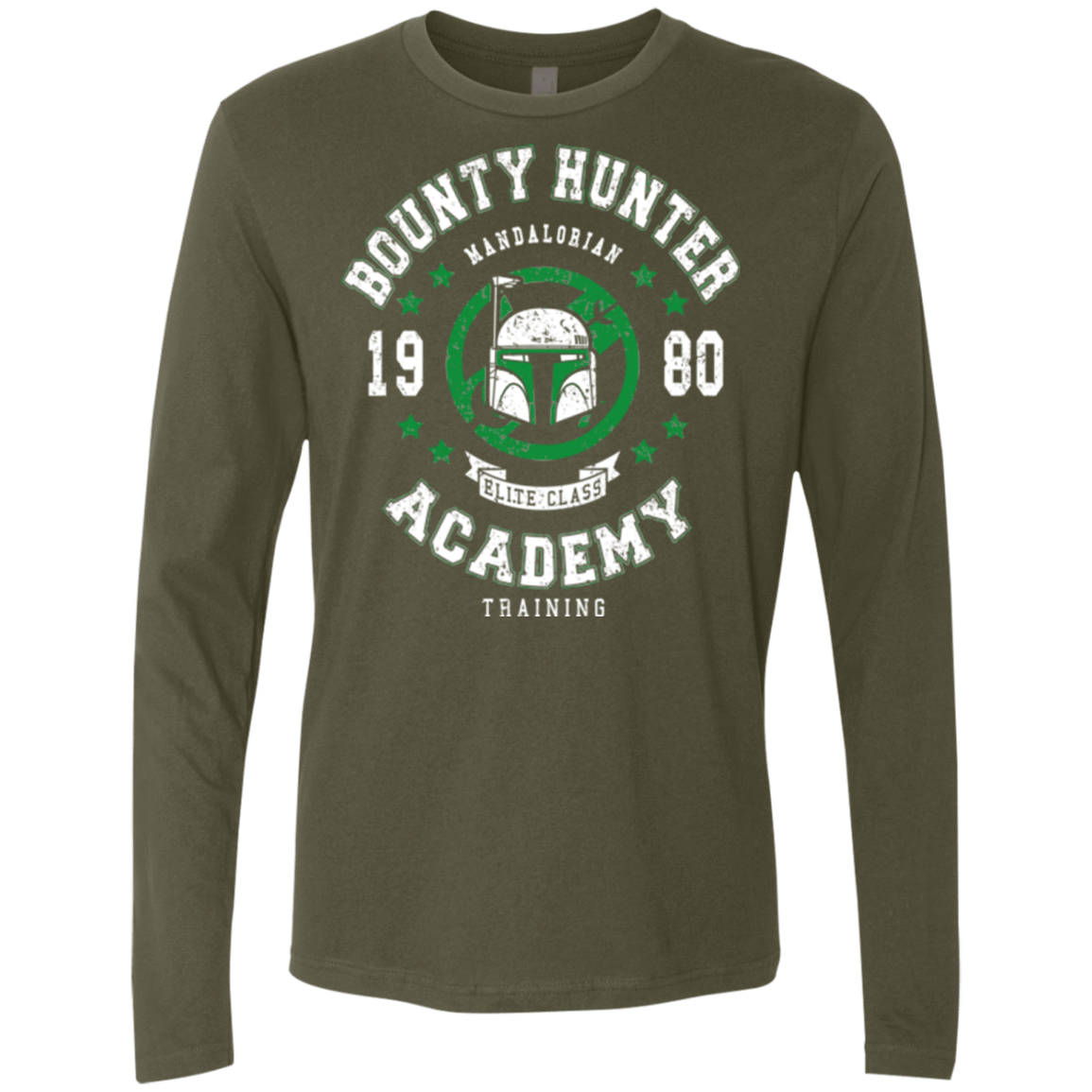 T-Shirts Military Green / Small Bounty Hunter Academy 80 Men's Premium Long Sleeve