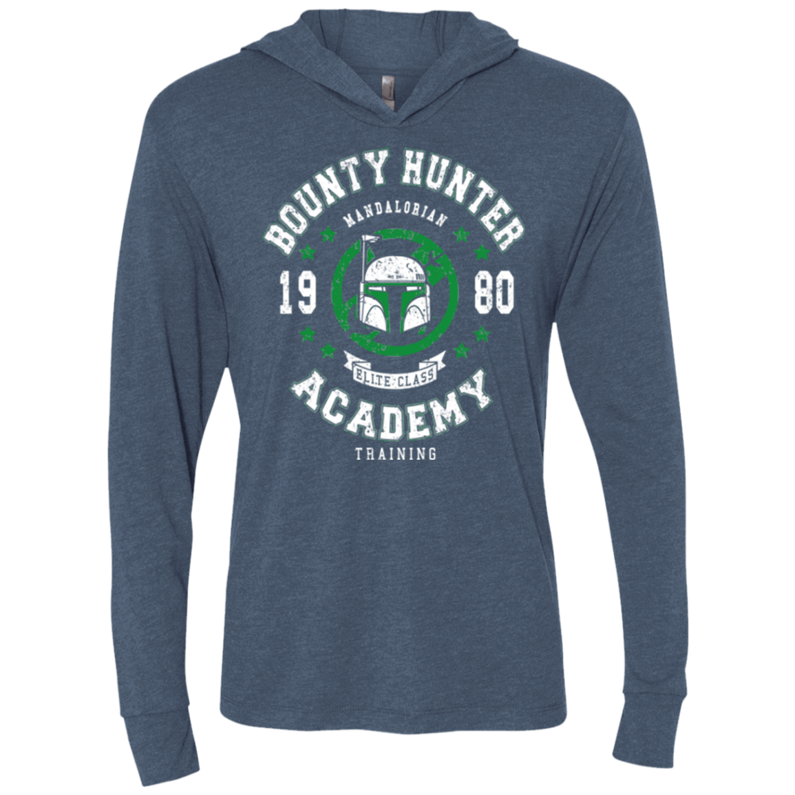 T-Shirts Indigo / X-Small Bounty Hunter Academy 80 Triblend Long Sleeve Hoodie Tee