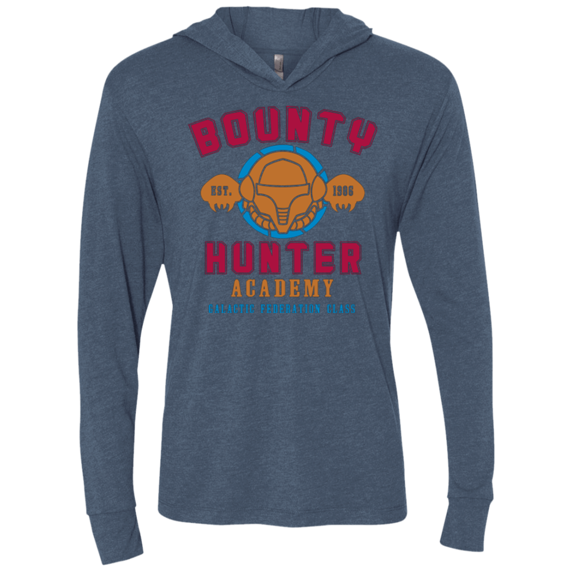T-Shirts Indigo / X-Small Bounty Hunter Academy Triblend Long Sleeve Hoodie Tee