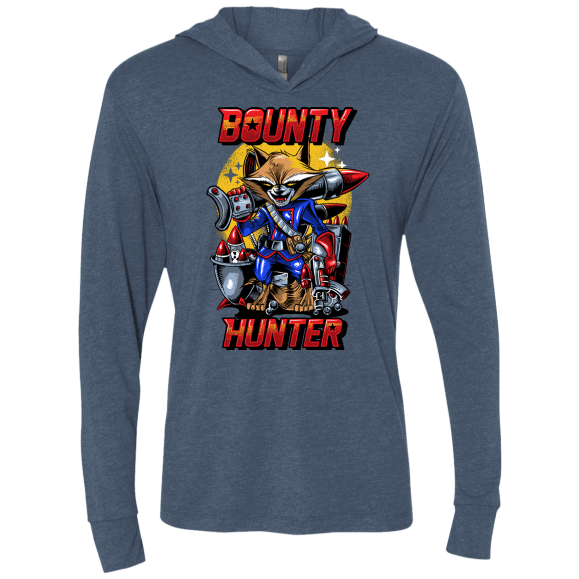 T-Shirts Indigo / X-Small Bounty Hunter Triblend Long Sleeve Hoodie Tee