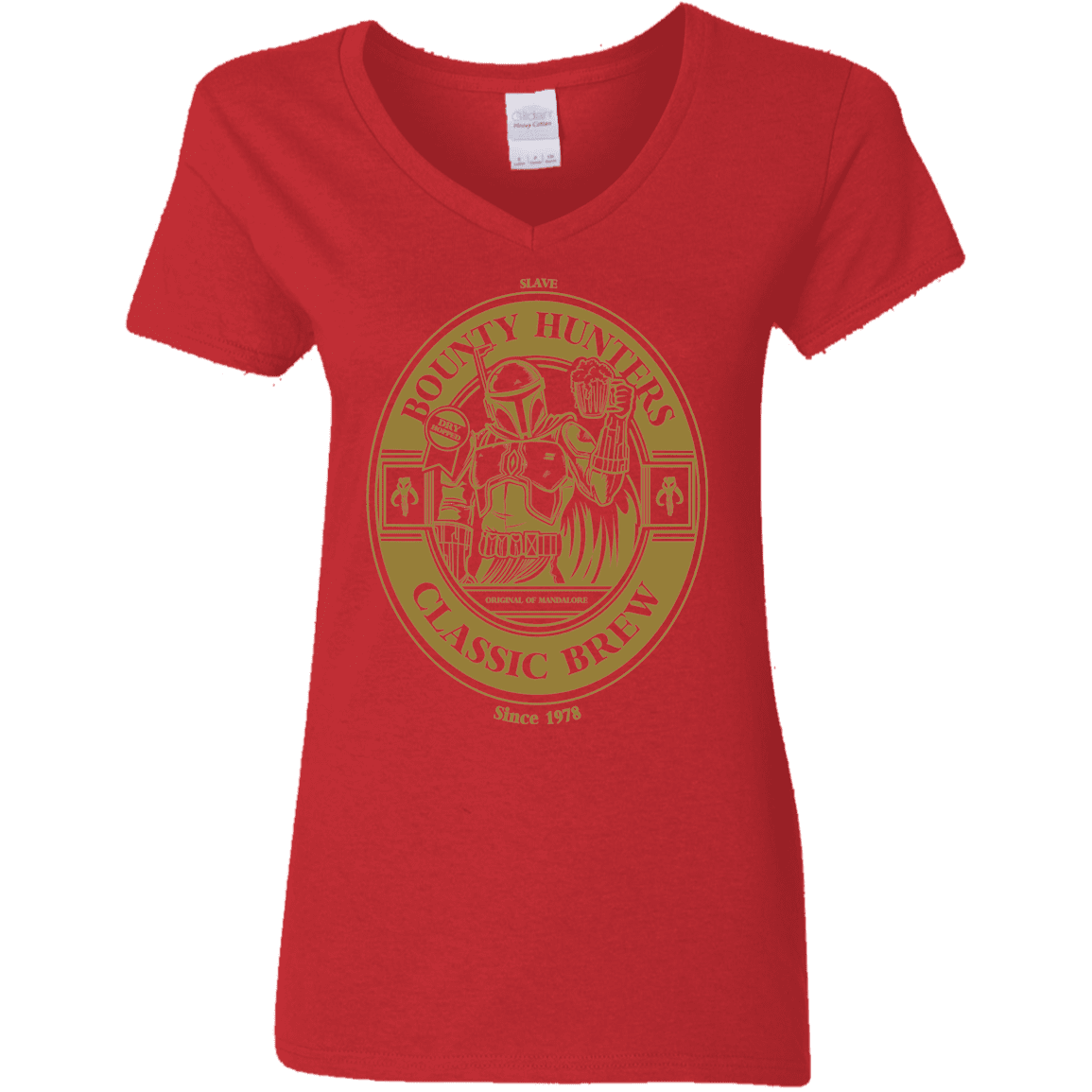 T-Shirts Red / S Bounty Hunters Classic Brew Women's V-Neck T-Shirt