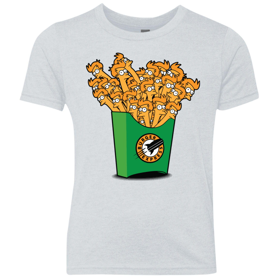 T-Shirts Heather White / YXS Box of Fries Youth Triblend T-Shirt