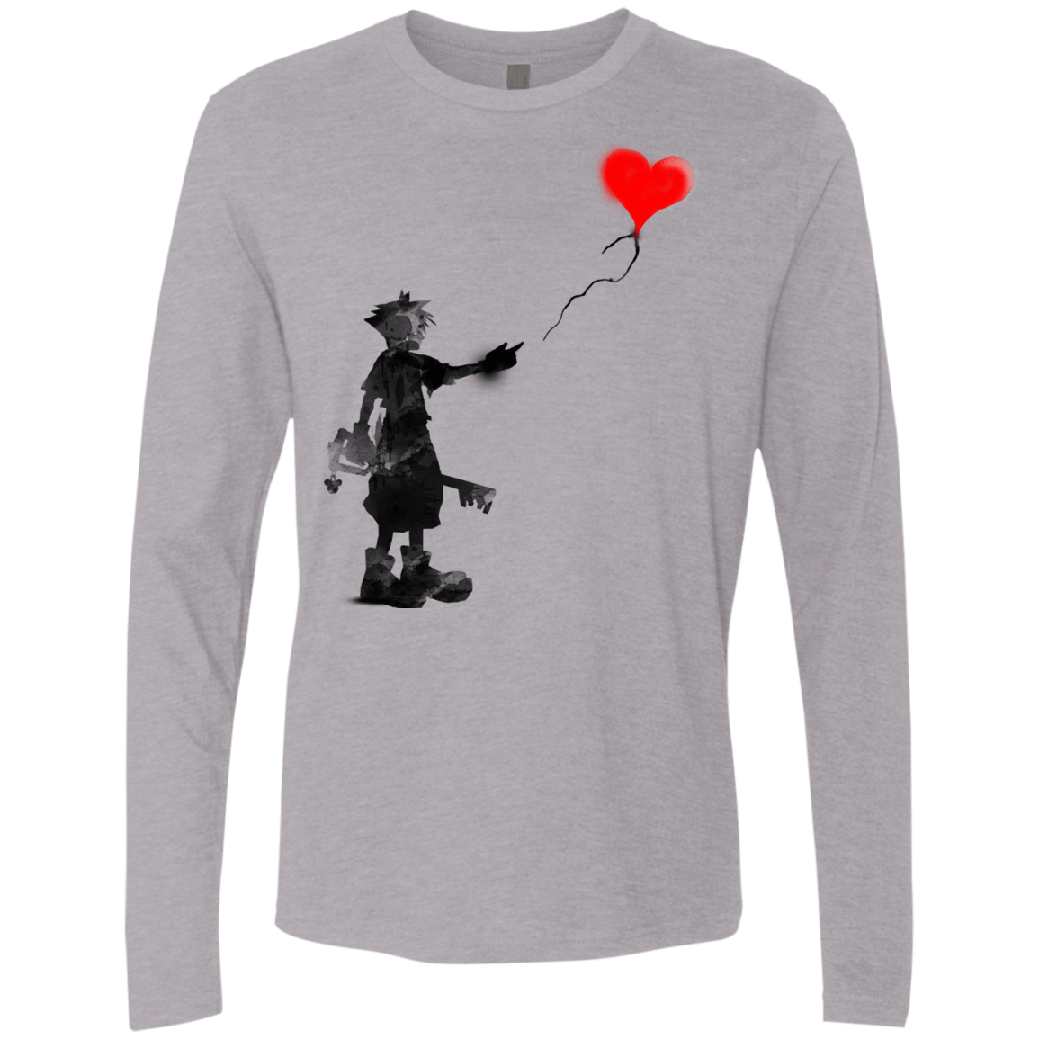 T-Shirts Heather Grey / S Boy and Balloon Men's Premium Long Sleeve