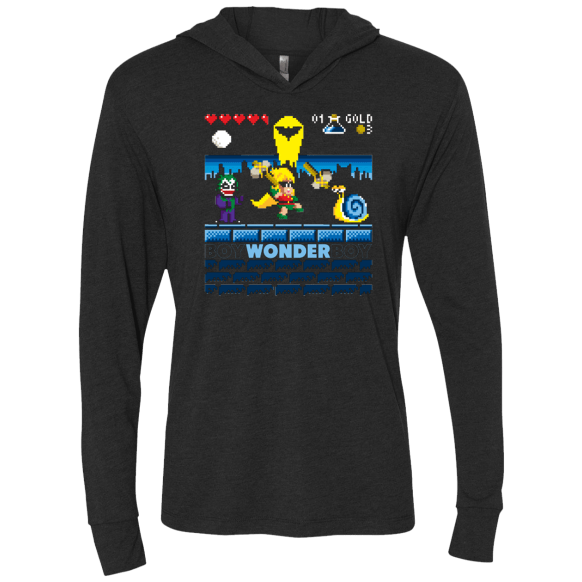 T-Shirts Vintage Black / X-Small Boy Wonder Boy Triblend Long Sleeve Hoodie Tee