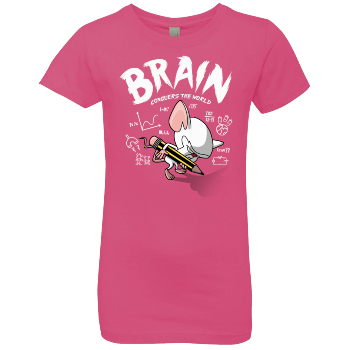 T-Shirts Hot Pink / YXS Brain vs The World Girls Premium T-Shirt