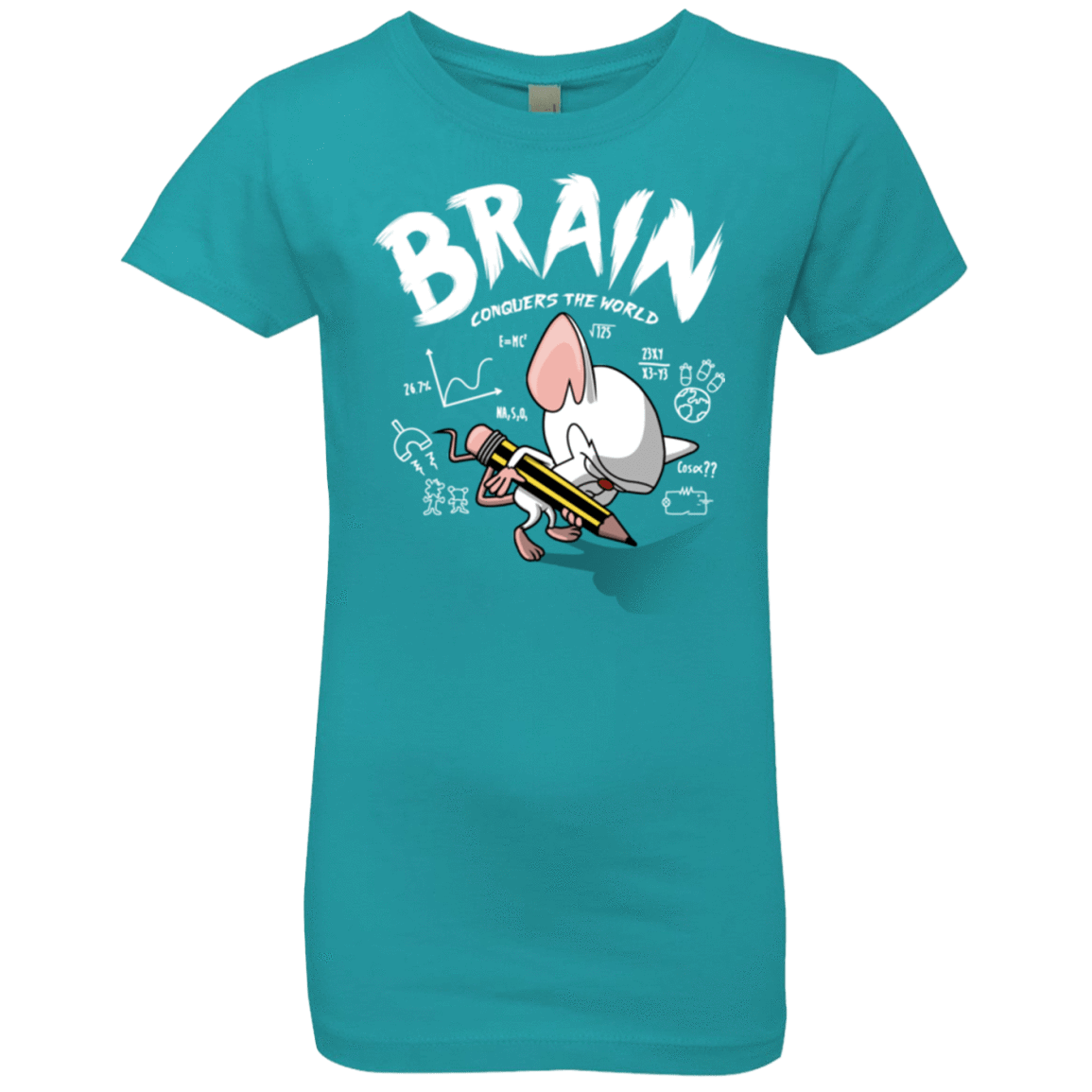 T-Shirts Tahiti Blue / YXS Brain vs The World Girls Premium T-Shirt