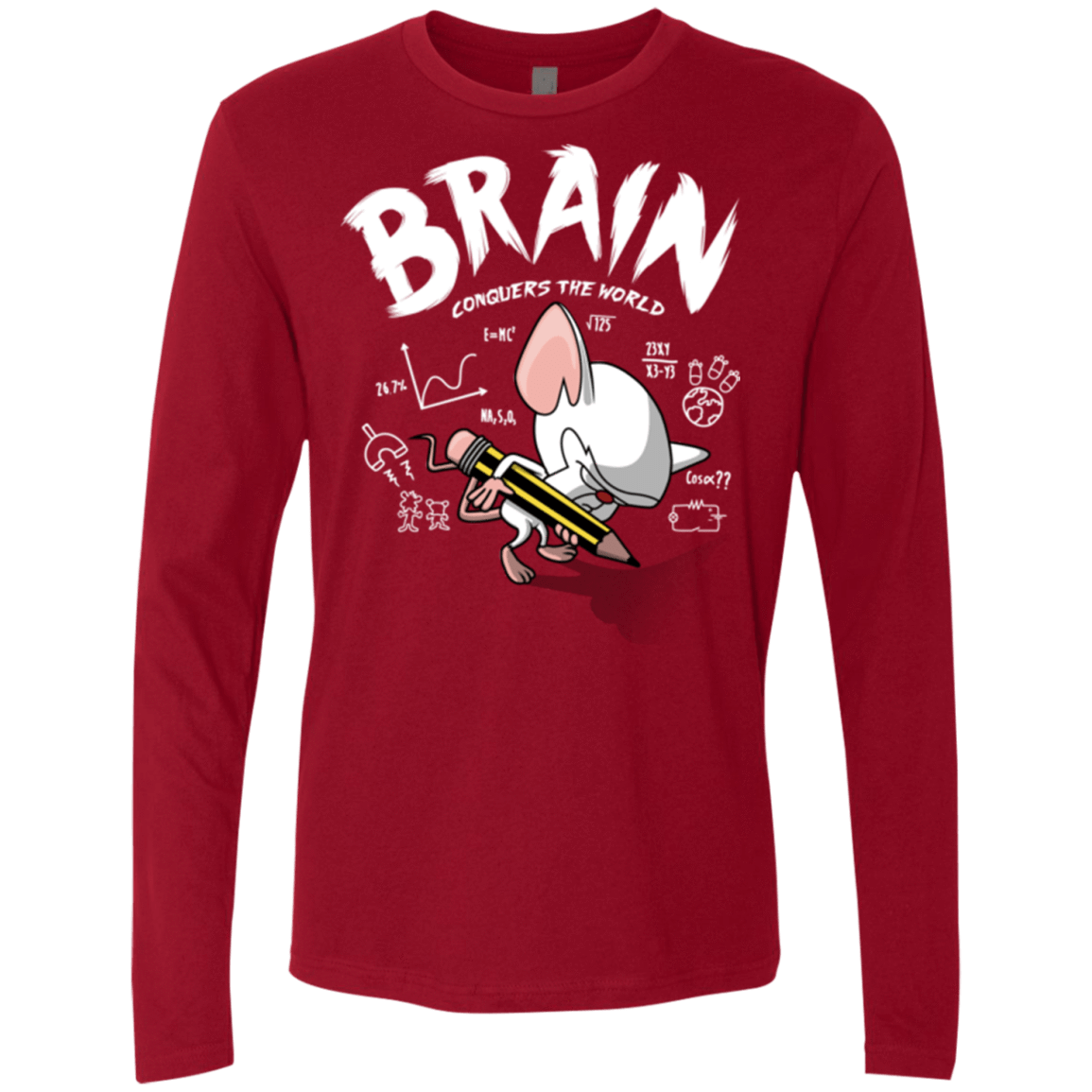 T-Shirts Cardinal / Small Brain vs The World Men's Premium Long Sleeve