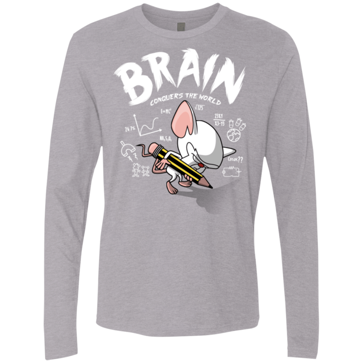 T-Shirts Heather Grey / Small Brain vs The World Men's Premium Long Sleeve
