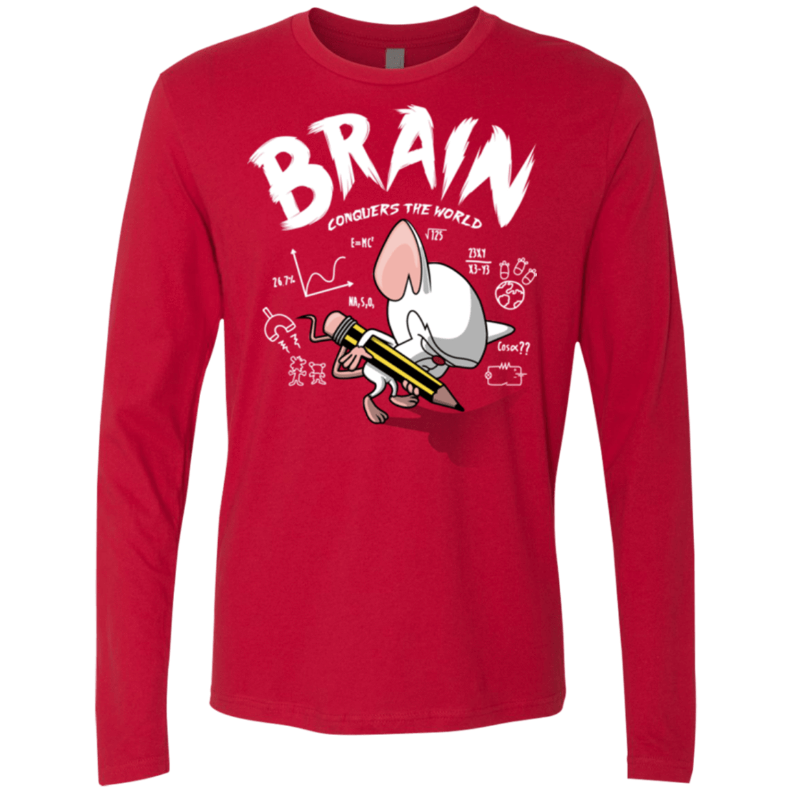 T-Shirts Red / Small Brain vs The World Men's Premium Long Sleeve