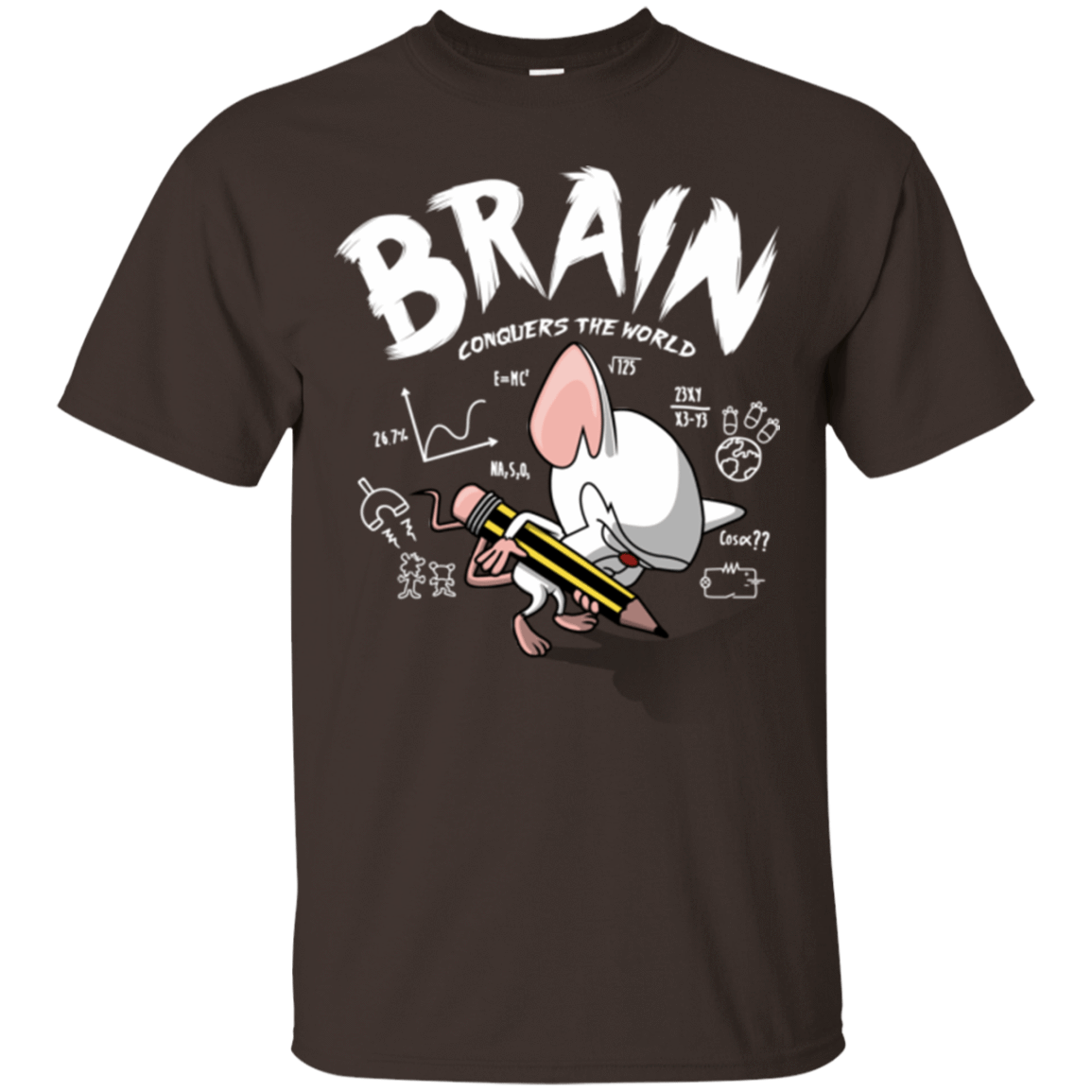 T-Shirts Dark Chocolate / Small Brain vs The World T-Shirt