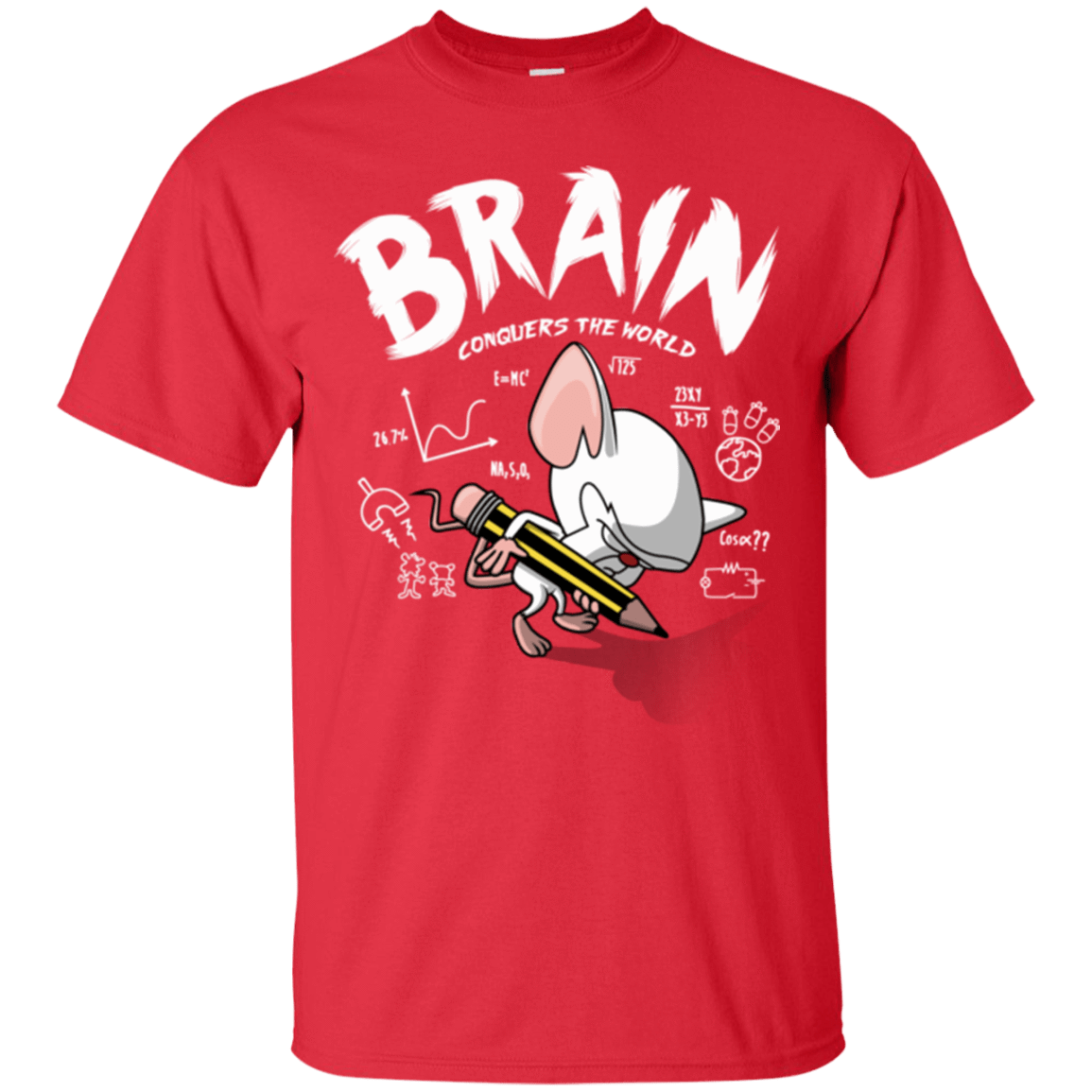 T-Shirts Red / Small Brain vs The World T-Shirt
