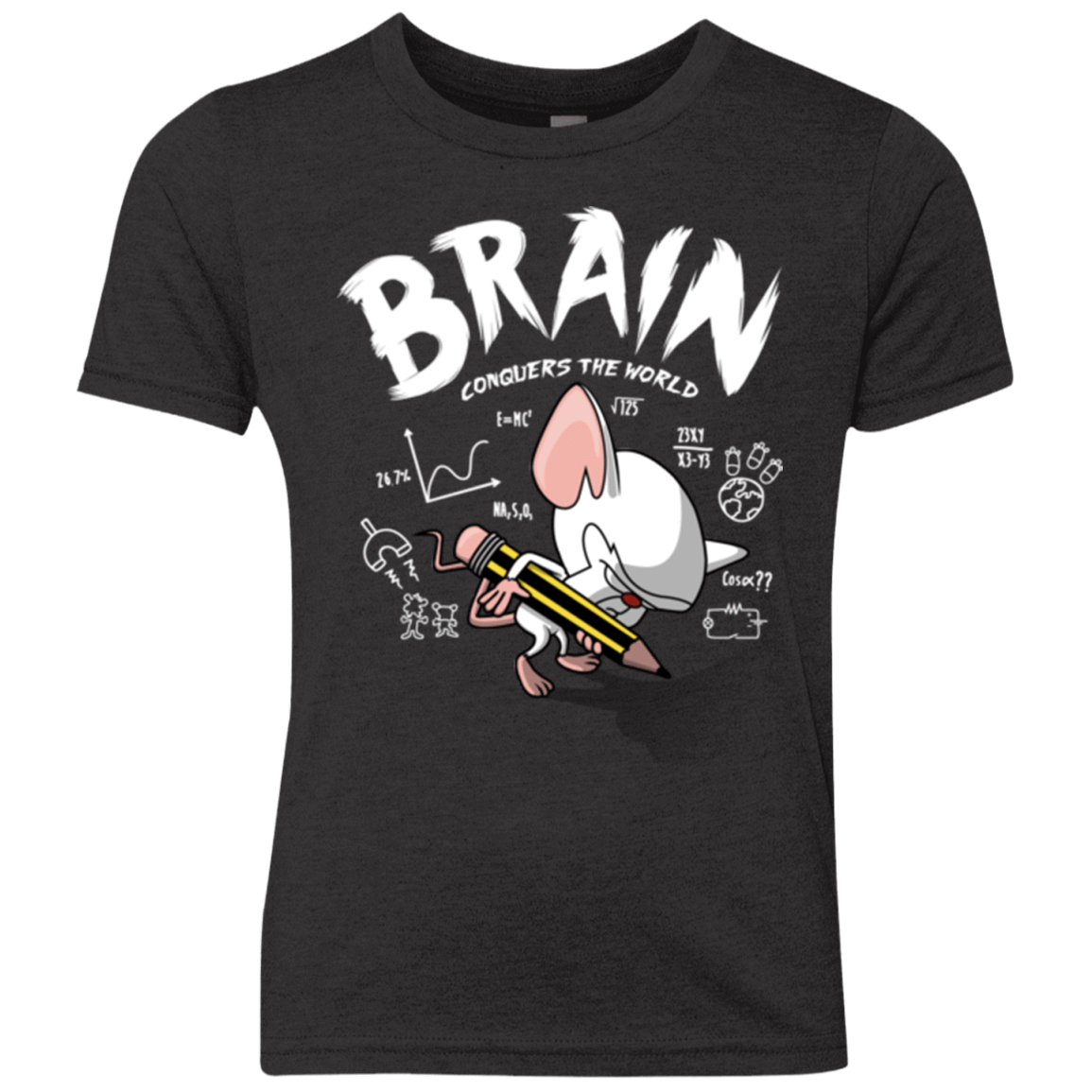T-Shirts Vintage Black / YXS Brain vs The World Youth Triblend T-Shirt