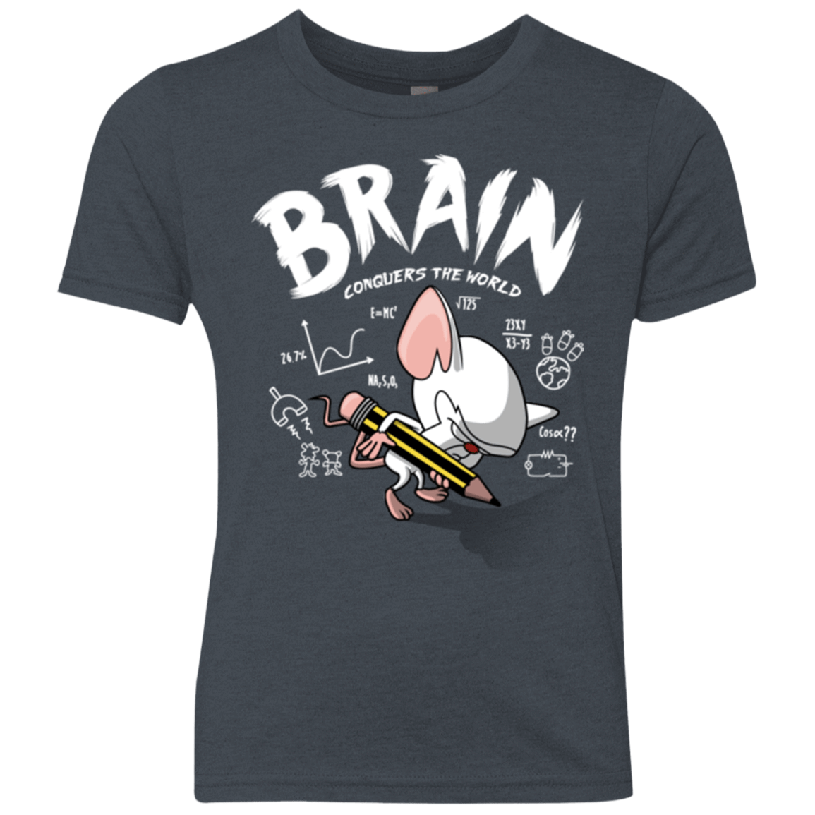 T-Shirts Vintage Navy / YXS Brain vs The World Youth Triblend T-Shirt