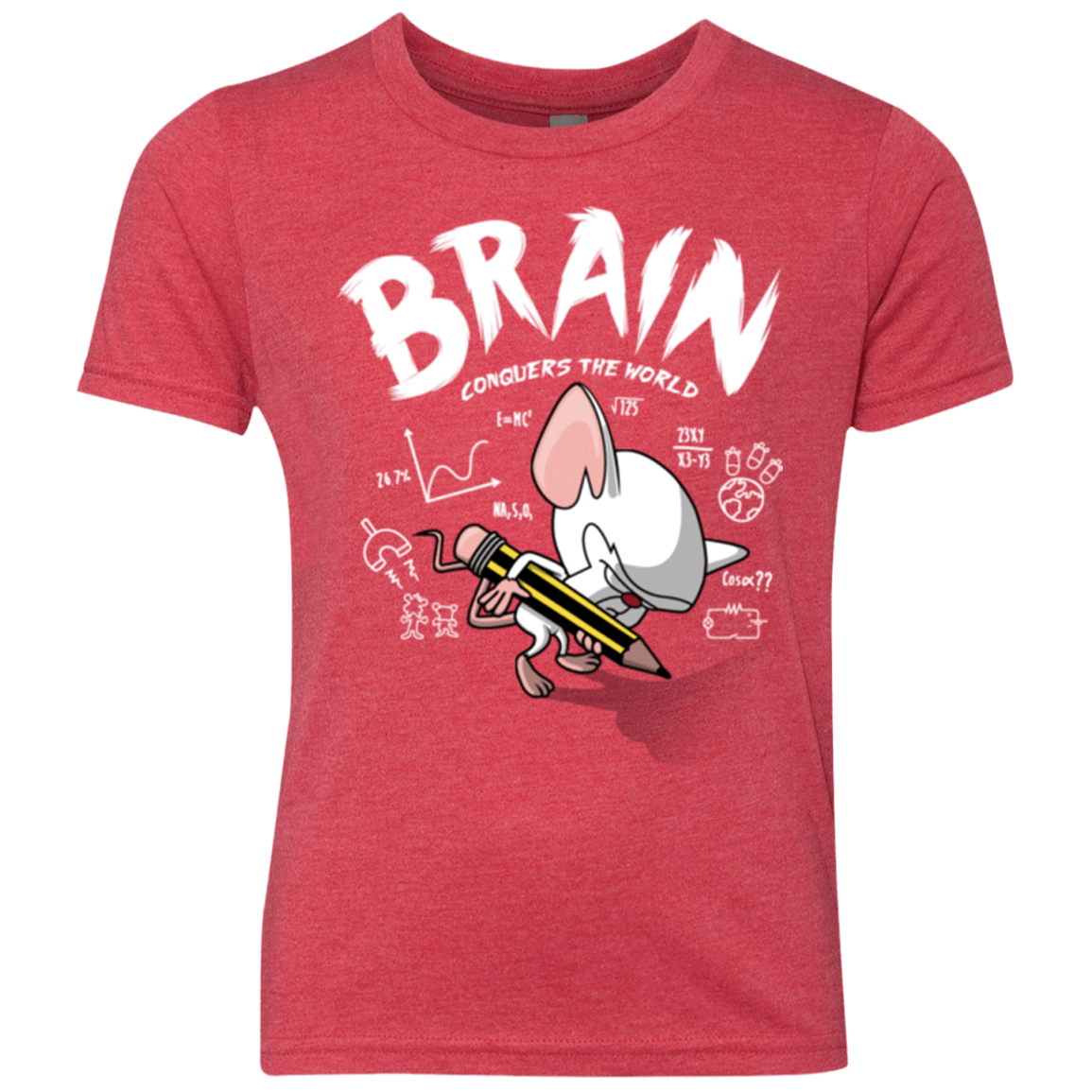T-Shirts Vintage Red / YXS Brain vs The World Youth Triblend T-Shirt
