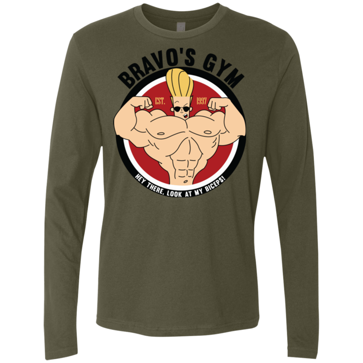 T-Shirts Military Green / Small Bravo's Gym Men's Premium Long Sleeve