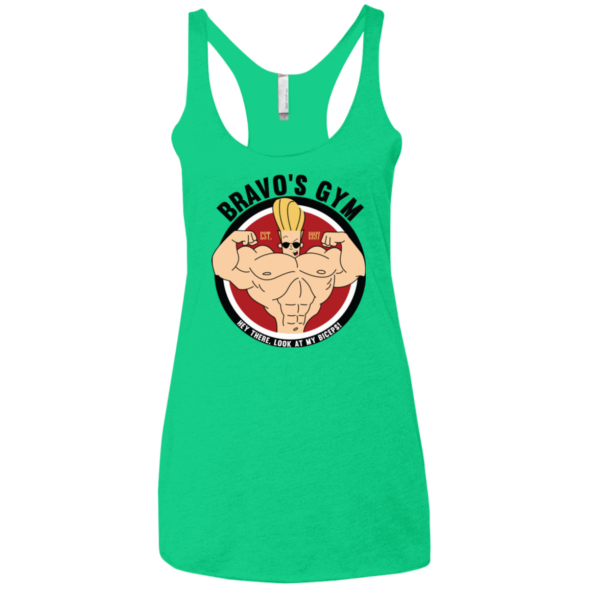 T-Shirts Envy / X-Small Bravo's Gym Women's Triblend Racerback Tank