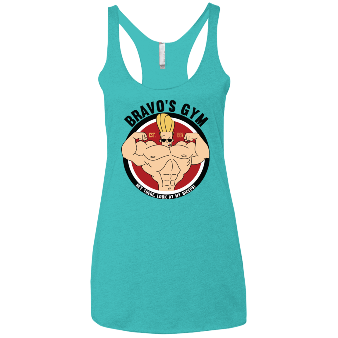 T-Shirts Tahiti Blue / X-Small Bravo's Gym Women's Triblend Racerback Tank