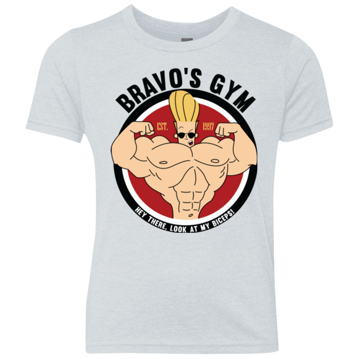 T-Shirts Heather White / YXS Bravo's Gym Youth Triblend T-Shirt