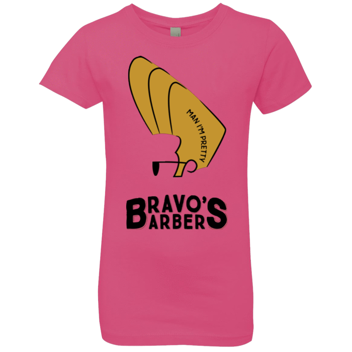 T-Shirts Hot Pink / YXS Bravos Barbers Girls Premium T-Shirt