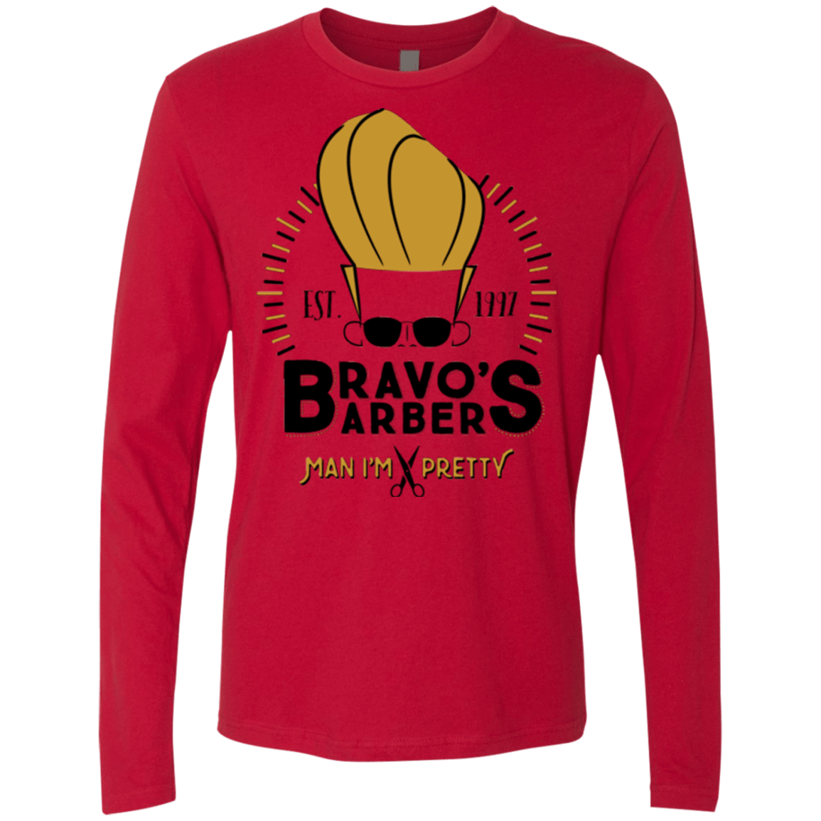 T-Shirts Red / Small Bravos Barbers Men's Premium Long Sleeve