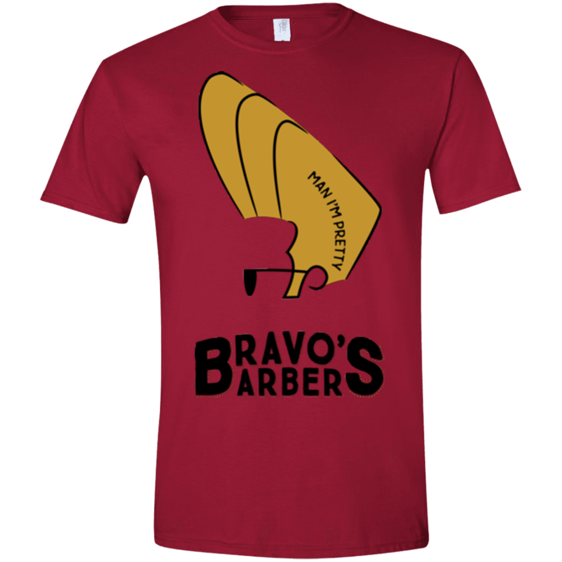 T-Shirts Cardinal Red / S Bravos Barbers Men's Semi-Fitted Softstyle