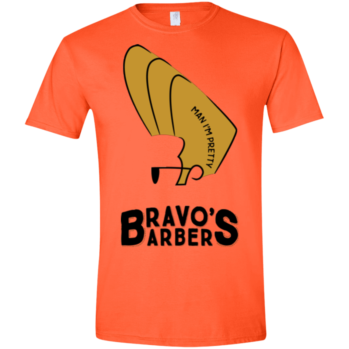 T-Shirts Orange / S Bravos Barbers Men's Semi-Fitted Softstyle