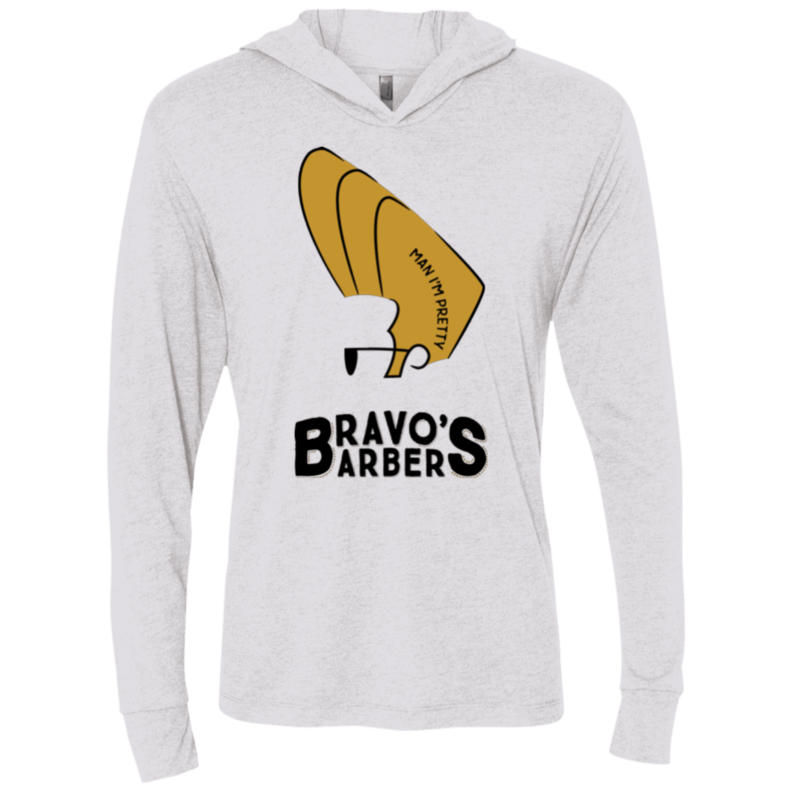 T-Shirts Heather White / X-Small Bravos Barbers Triblend Long Sleeve Hoodie Tee