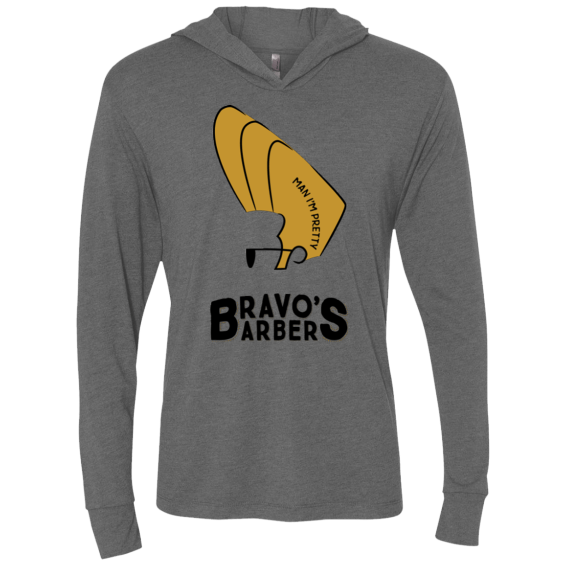 T-Shirts Premium Heather / X-Small Bravos Barbers Triblend Long Sleeve Hoodie Tee