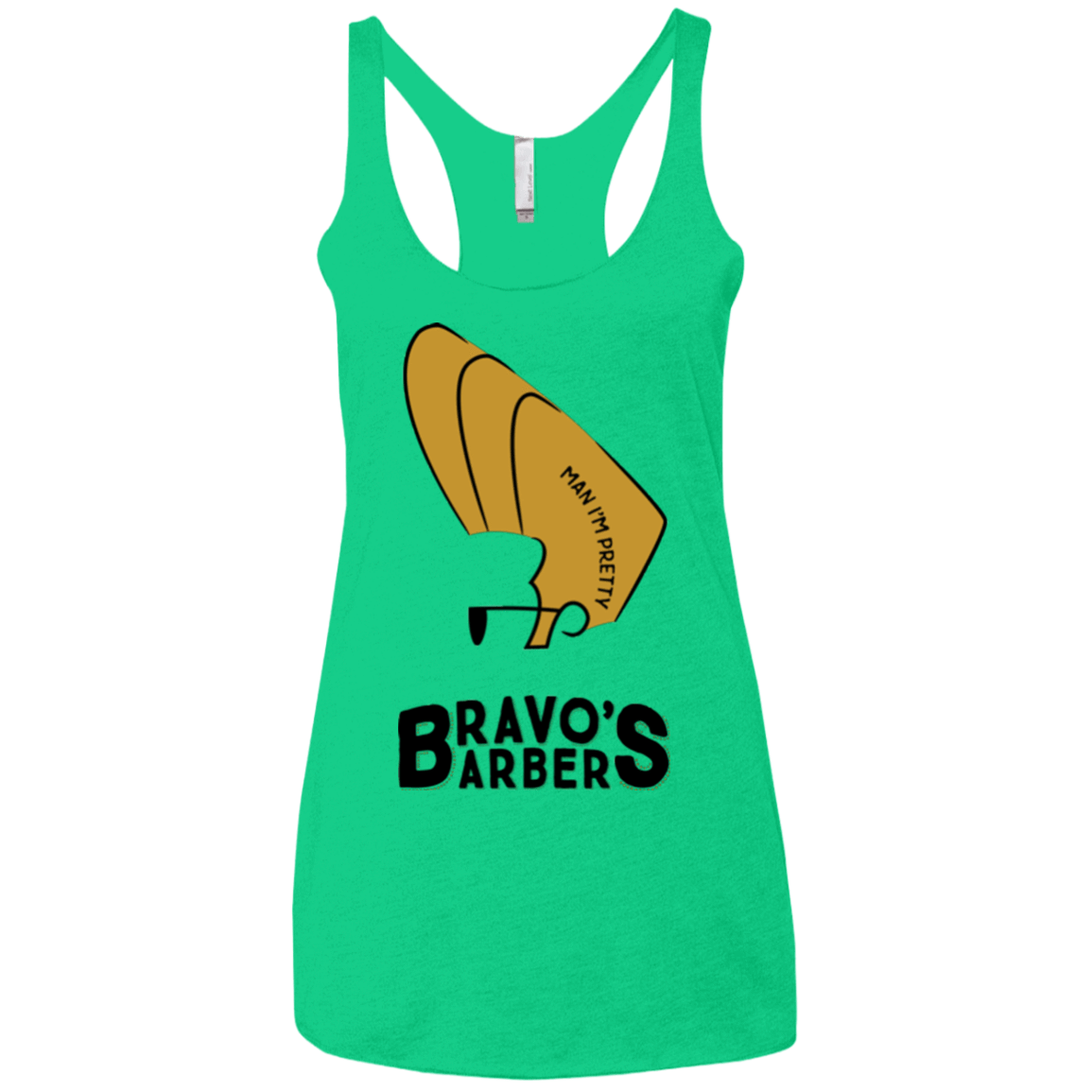 T-Shirts Envy / X-Small Bravos Barbers Women's Triblend Racerback Tank
