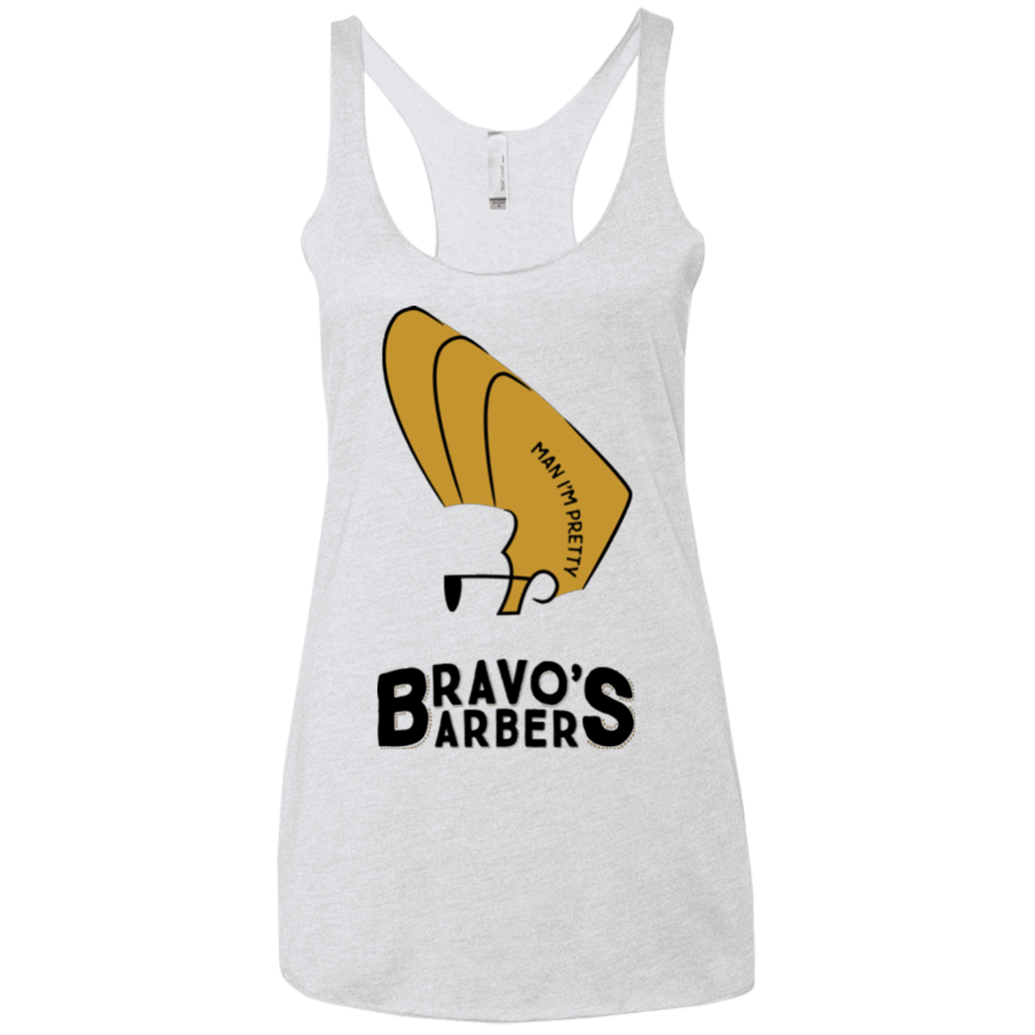 T-Shirts Heather White / X-Small Bravos Barbers Women's Triblend Racerback Tank