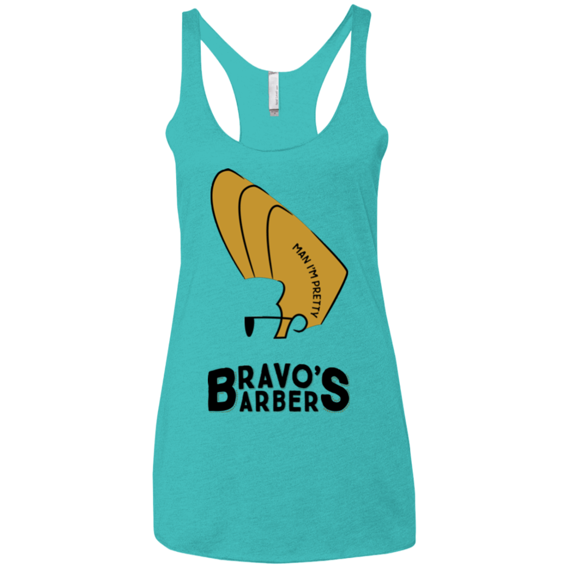 T-Shirts Tahiti Blue / X-Small Bravos Barbers Women's Triblend Racerback Tank