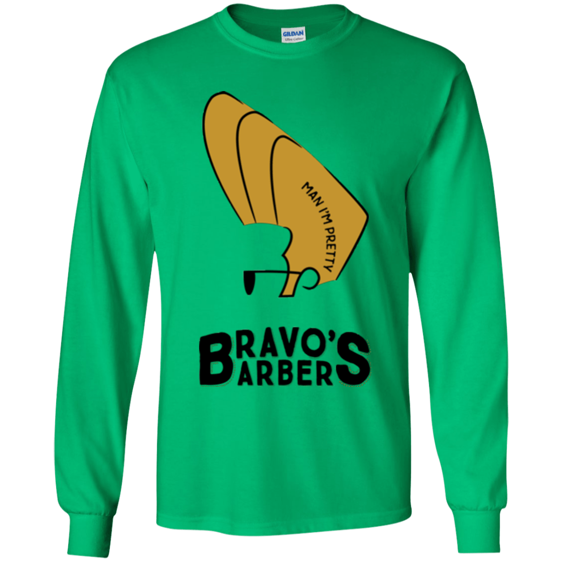 T-Shirts Irish Green / YS Bravos Barbers Youth Long Sleeve T-Shirt