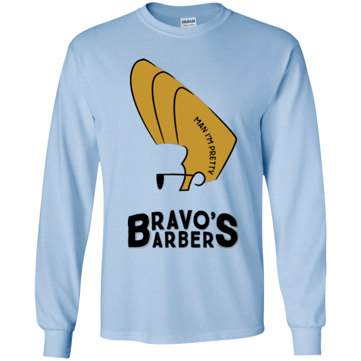 T-Shirts Light Blue / YS Bravos Barbers Youth Long Sleeve T-Shirt