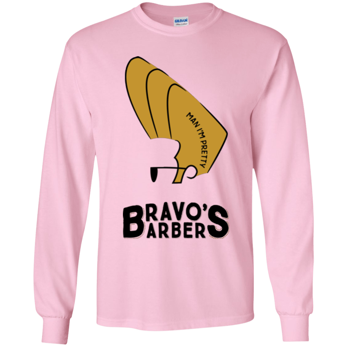 T-Shirts Light Pink / YS Bravos Barbers Youth Long Sleeve T-Shirt
