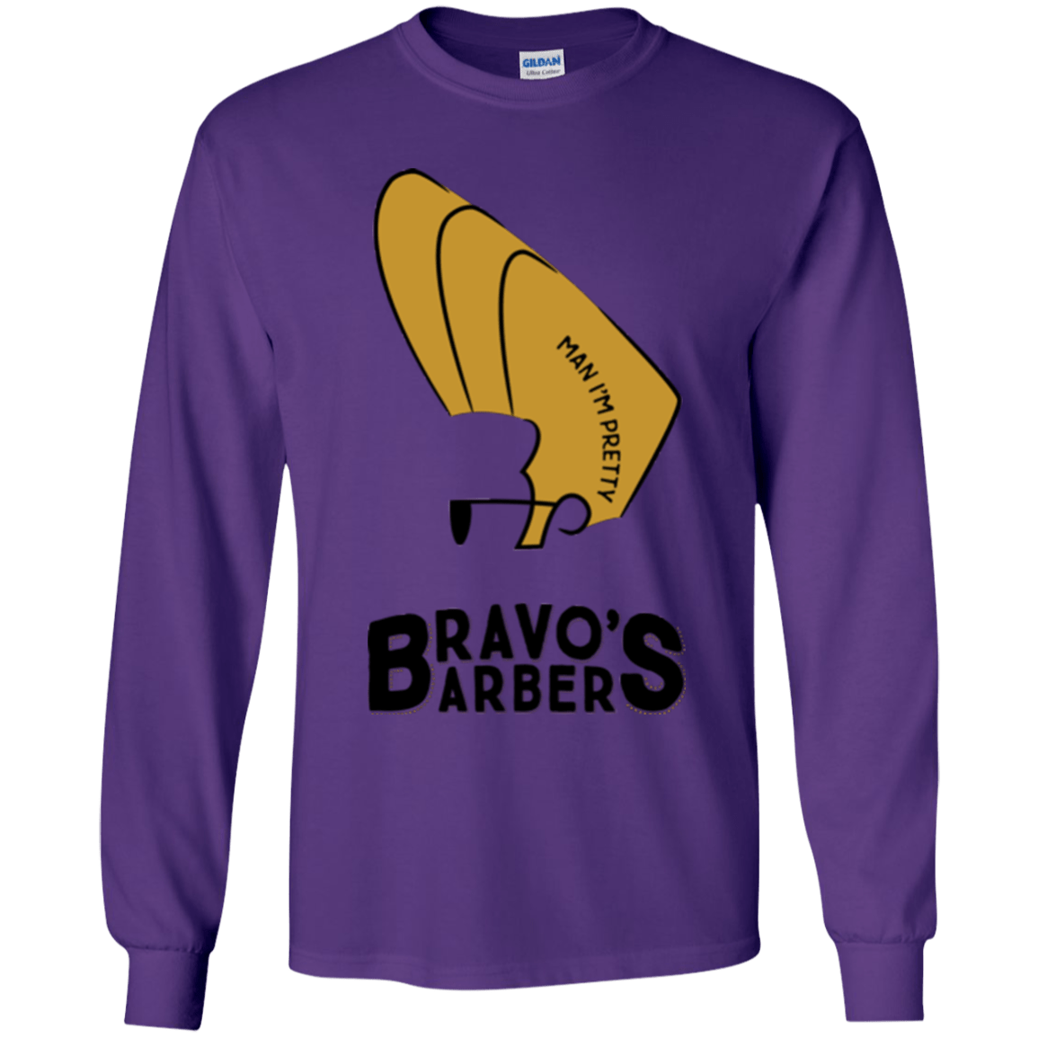 T-Shirts Purple / YS Bravos Barbers Youth Long Sleeve T-Shirt
