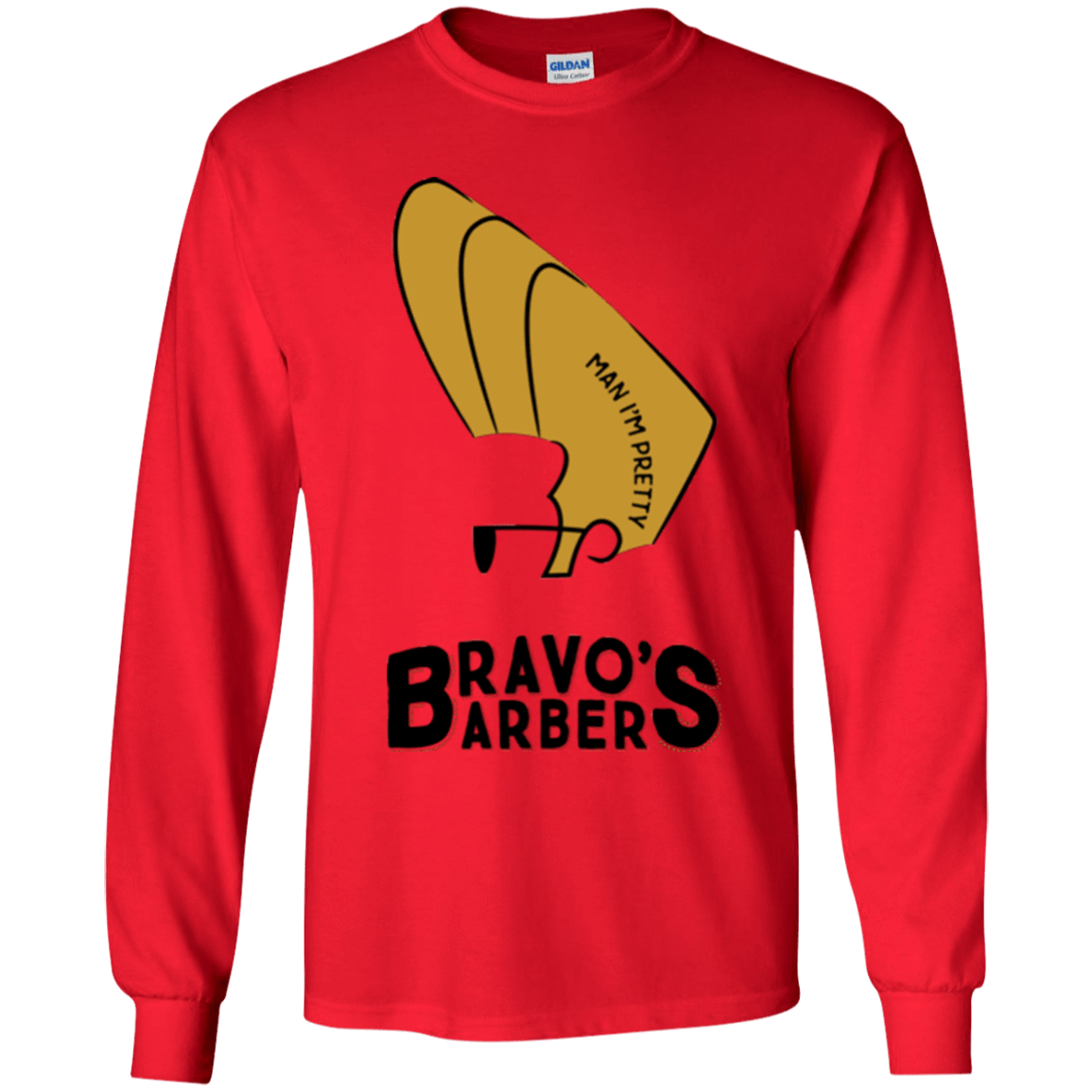 T-Shirts Red / YS Bravos Barbers Youth Long Sleeve T-Shirt