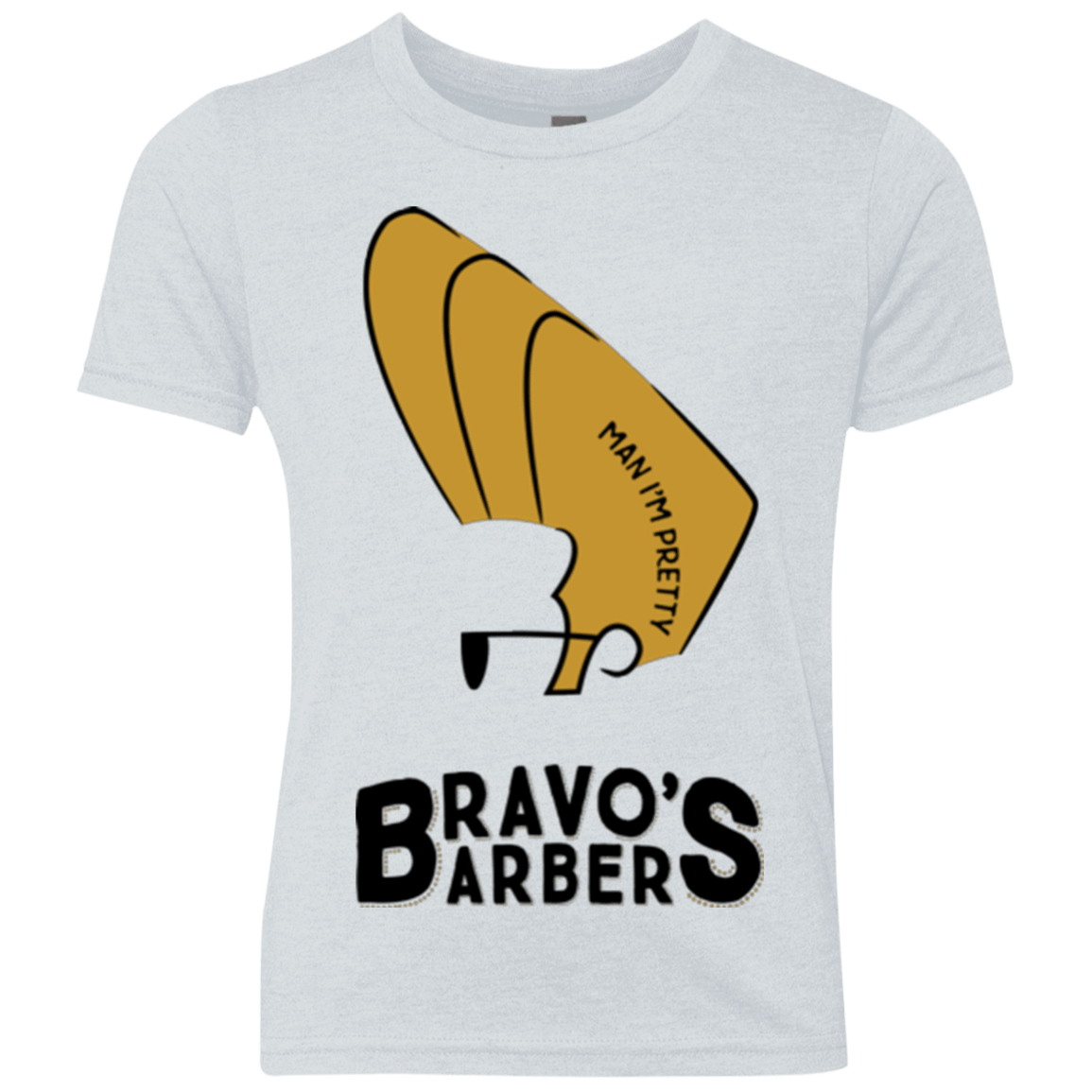 T-Shirts Heather White / YXS Bravos Barbers Youth Triblend T-Shirt