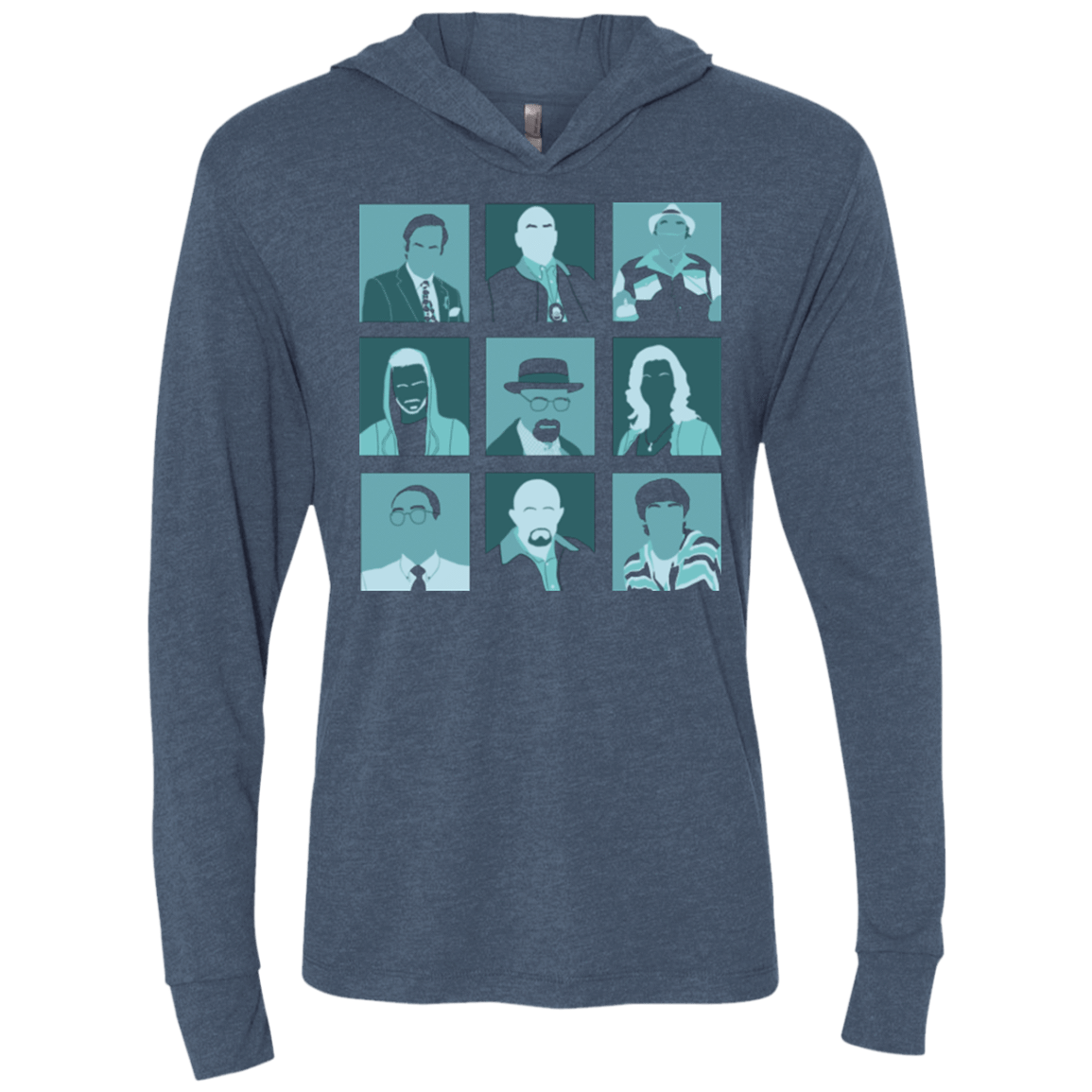 T-Shirts Indigo / X-Small Breaking Pop Triblend Long Sleeve Hoodie Tee